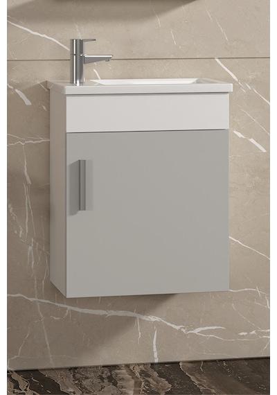 Lale 42x24 Cm Beyaz-sis Gri Mdf Seramik Lavabolu Asma Banyo Alt Dolabı Beyaz- Sis Gri Lale 42x24 Cm Beyaz-sis Gri Mdf Seramik Lavabolu Asma Banyo Alt Dolabı Beyaz- Sis Gri