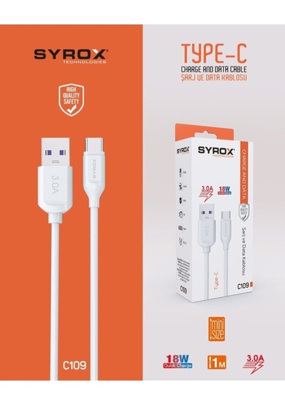 Hızlı 3.0 A Type-c Usb Girişli Şarj Kablosu C109