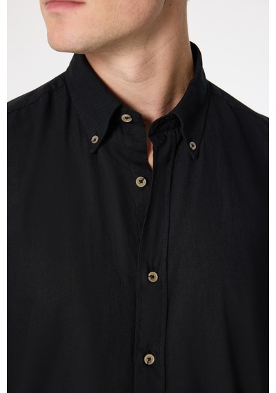 D'S Damat Ds Damat Comfort Siyah Flamlı Pamuk-keten Yazlık Gömlek 6hc02ort01304 Çok Renkli