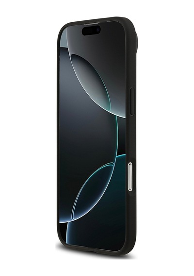 Apple Uyumlu iPhone 17 Air Kılıf Lacoste Lisanslı M-safe Şarj Özellikli Pu Deri Metal Logolu Kapak Siyah Siyah