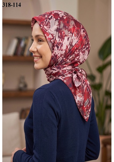 Sharell Desenli Soft Pamuk Eşarp 318-114 Çok Renkli