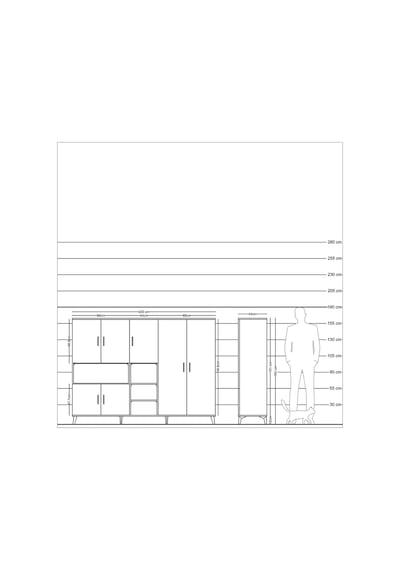 Hyperion Dolap 13 Raflı 7 Kapaklı 220x44x163 Antrasit-çam Antrasit-çam