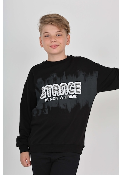 Toontoy Kids Toontoy Erkek Çocuk Stance Baskılı Sweatshirt Siyah
