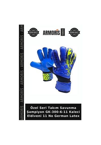 Özel Seri Takım Savunma Şampiyon Gk-300-6-11 Kaleci Eldiveni 11 No German Latex Çok Renkli