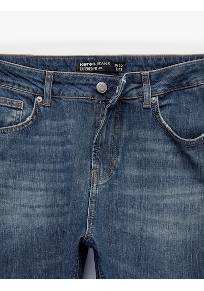 Koton Normal Bel Regular Fit Tapered Jean Pantolon - Joe Jean Koyu İndigo 6sam40160nd