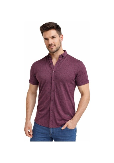 Baglan Erkek Dügmeli Polo Yaka Tişört R4310 Bgl-st02771 Mürdüm