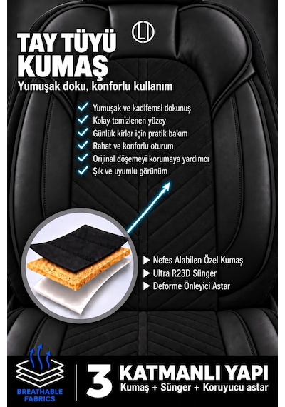 Kia Optima Shine Siyah Tay Tüyü Oto Koltuk Kılıfı Tam Set-kolay Montaj-terletmez-ortopedik 2000-2013