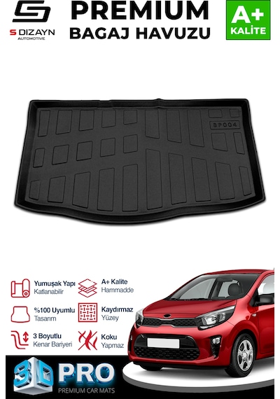 S-dizayn Kia Picanto 3d Pro Bagaj Havuzu 2017 Üzeri A+ Kalite