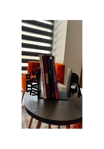 Dekoratif Metal Kitap Tutucu Star Wars Sıluet Kitaplık Organizer Destek