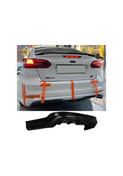 Ford Focus 3.5 Sedan Arka Ek Plastik Siyah Difüzör 2015 2016 2017 2018 Arka-difizör-bodykit-ek