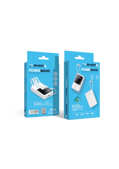 Enerx Enr-P10DC 10.000 Mah 2.0a Dahili Kablolu Led Aydınlatmalı Powerbank