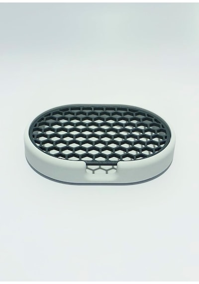 Odamdan Modern Çift Renkli Katı Sabunluk - Su Tahliyeli Ve Izgaralı Tasarım 9x12 Cm Diğer