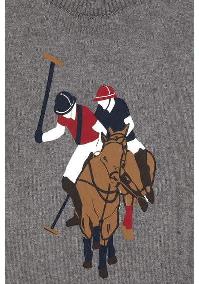 U.S. Polo Assn. Erkek Çocuk Gri Melanj Kazak /triko 50317149-vr086