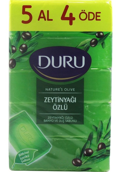Duru Naturel Zeytinyağ Özlü Banyo ve Duş Sabunu 5 x 150 G