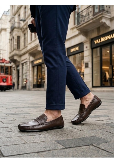 Pierre Cardin 90220 Rahat Esnek Hakiki Deri Erkek Loafer Ayakkabı Kahve
