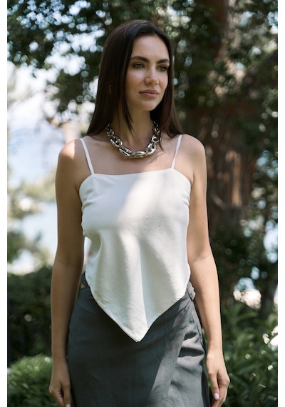 Mai Collection Mai Studios Co. Alytih Üçgen Detay Ekru Crop Ekru