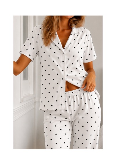 Fit Women Kadın Loose Kalıp Pamuklu Kar Beyaz Pijama Takımı
