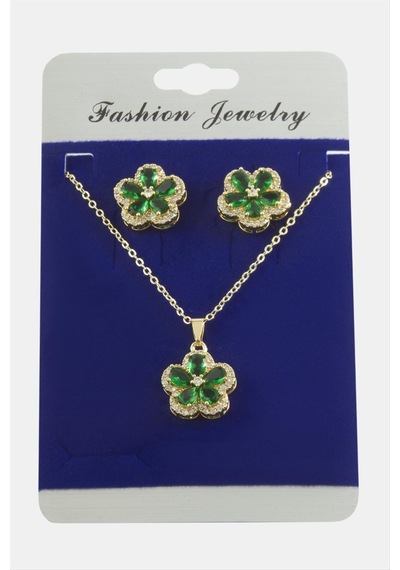 Çiçek Zirkon Taşlı Set Kolye 11 63657542