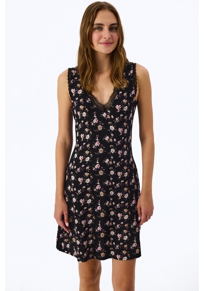 Penti Siyah Floral Dream Gecelik