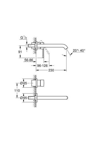 Grohe Essence İki Delikli Lavabo Bataryası L-boyut - 29193dc1 Gri