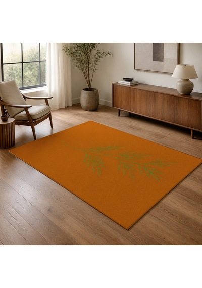 Kartela Halı Evo Halı Jüt Taban Dokuma Halı Turuncu - 100 X 150 Cm