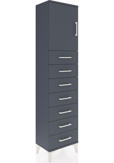 Arges Dolap 2 Raflı 7 Çekmeceli Tek Kapaklı 44x30x182 Antrasit-antrasit Antrasit Arges Dolap 2 Raflı 7 Çekmeceli Tek Kapaklı 44x30x182 Antrasit-antrasit Antrasit