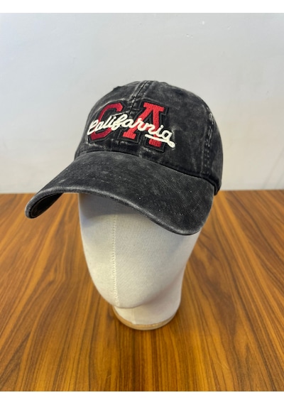 Hamze Vintage Yıkamalı Eskitme Model İthal Nakışlı Unisex Cap Şapka Siyah