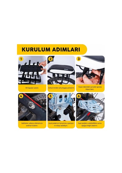 Ayrex Valkyrie Bisiklet Arka Koltuk Minderi Kalın Süngerli Arka Sele Pedi Bagaj Üstü Yolcu Koltuğu Su Geçirmez Diğer