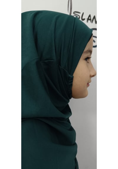 Dua İslamic Shop Kız Çocuk Tek Parça Namaz Elbisesi Zümrüt Yeşili