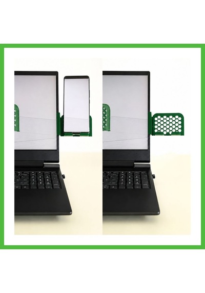 Vaveni 3d Baskı Monitor Telefon Tutucu - Petek Desenli Laptop Kenar Telefon Tutucu-yeşil Arz