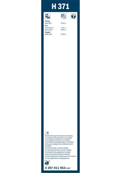 Arka Cam Silecek Süpürgesi 370mm Nemo-fıorıno-bıpper- 3397011953