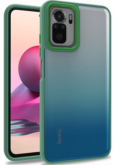 Redmi Note 10s Kılıf Tchs Flora Kapak - Yeşil Yeşil