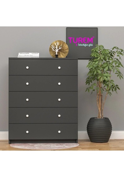 Trendy 5 Çekmeceli Şifonyer Mdf Beyaz Trendy 5 Çekmeceli Şifonyer Mdf Beyaz