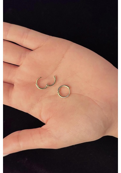 14 Ayar Altın Mini Halka Küpe 1 001