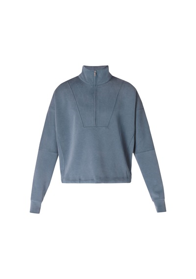 Sweaty Betty Sweaty Betty Sand Wash Funnel Neck Half Zip Kadın Mavi Sweatshirt 5133 Mavi