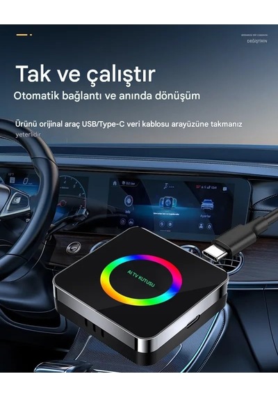Everbox Android 13 Carplay Android Auto Aı Box, 4gb Ram 32gb Rom, Netflix Youtube Video Oynatma Destekli