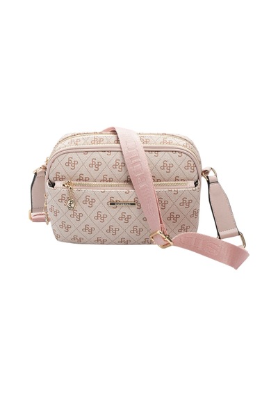 Silver & Polo Silver Polo Pembe - Pudra Monogram Kadın Çapraz Çanta Sp1162