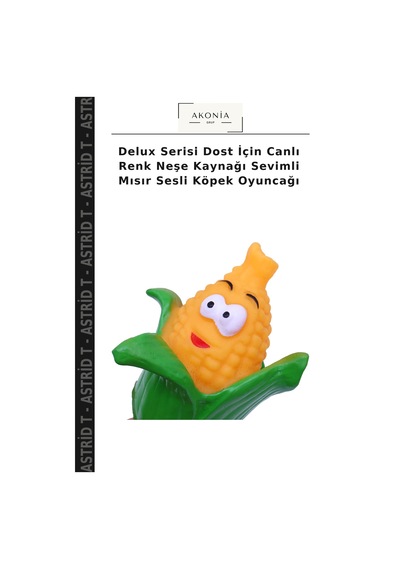 Delux Serisi Dost İçin Canlı Renk Neşe Kaynağı Sevimli Mısır Sesli Köpek Oyuncağı
