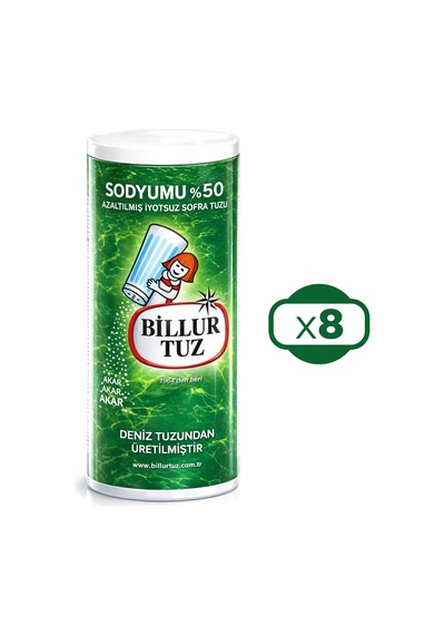Billur Tuz Sodyumu %50 Azaltılmış 500 Gr X 8 Adet