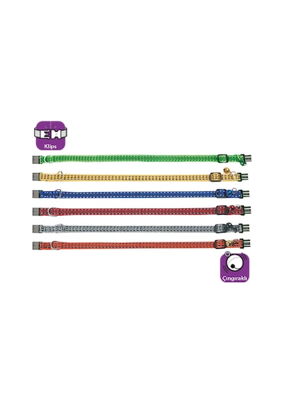 Karlie Kedi Tasma Çıng. 25-35CM Karışık Renkli