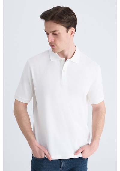 D's Damat Ds Damat Regular Fit Beyaz Pike Dokulu %100 Pamuklu T-shirt 4hc140211213m 801