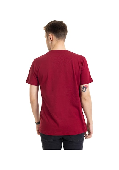 Erkek Yuvarlak Yaka %100 Pamuklu Yüksek Kalite Regular Kalıp Düz Basic T-shirt 212 - Bordo