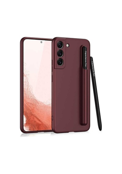 Galaxy S22 Plus Kılıf Zore Kalemli Ays Kapak Koyu Mor
