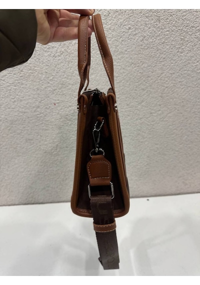 Genel Markalar Omuz Ve Çapraz Askılı Çanta 19x23 Cm Günlük Spor Kullanım Şık Mini Çanta Kahverengi