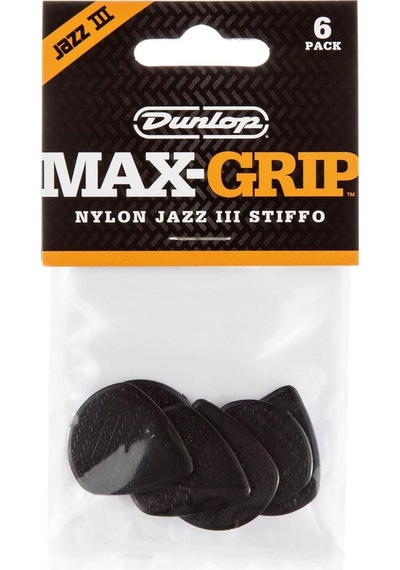 Jim Dunlop 471p3s Nyl Max Grip Jazz Iıı 6'lı Paket Pena Siyah