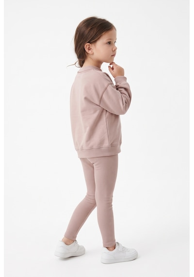 Toontoy Kids Toontoy Kız Çocuk Baskılı Karyoka Dikişli Sweatshirt Bej