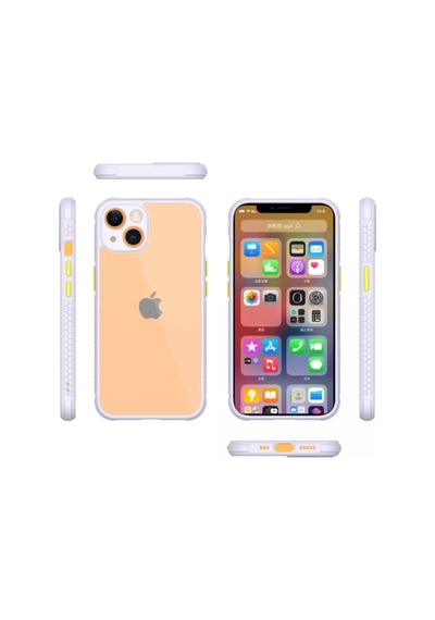 Newface Apple İphone 13 Mini Kılıf Miami Şeffaf Silikon - Lila