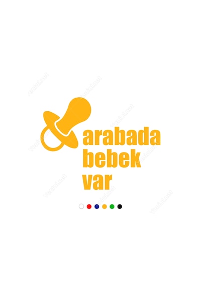 Emzik Ve Arabada Bebek Var Yazısı Stickerı (406983749)