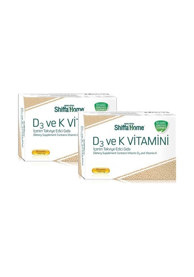 Vitamin D3 Ve Vitamin K Shiffahome 2 Kutu1300 Mg 30 Softjel