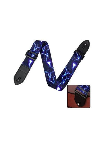 Midex Sr-11bl Gitar Omuz Askısı Mavi Renk Desenli Uzunluk 90-143 Cm